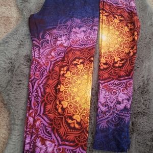 2 pair lularoe rainbow mandala adult OS/ kids s/m